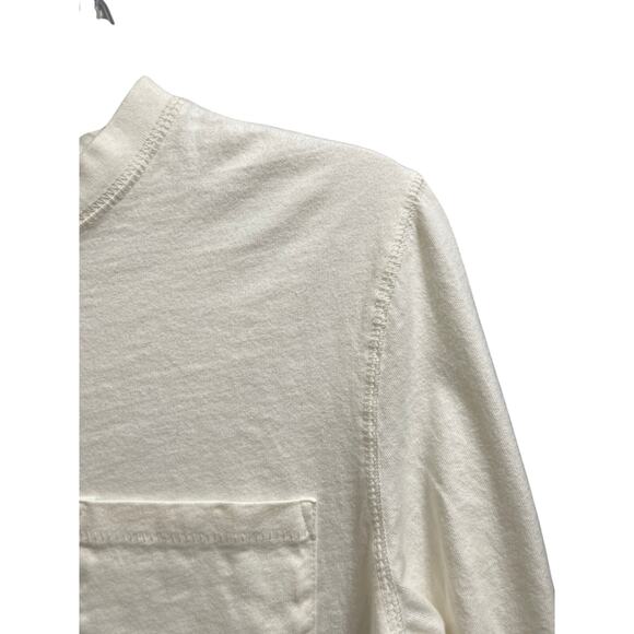Goodfellow White Long Sleeve Basic Front Pocket T-Shirt Size Small - Picture 4 of 7